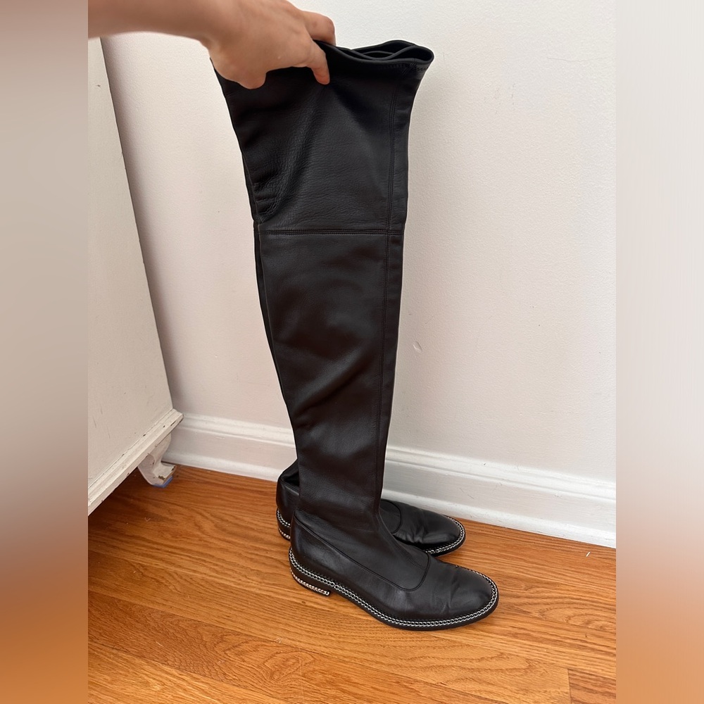 Givenchy over the knee leather chain detail boots